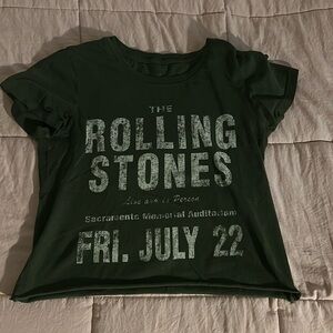 Green Rolling Stones Baby Tee from Urban Outfitters
